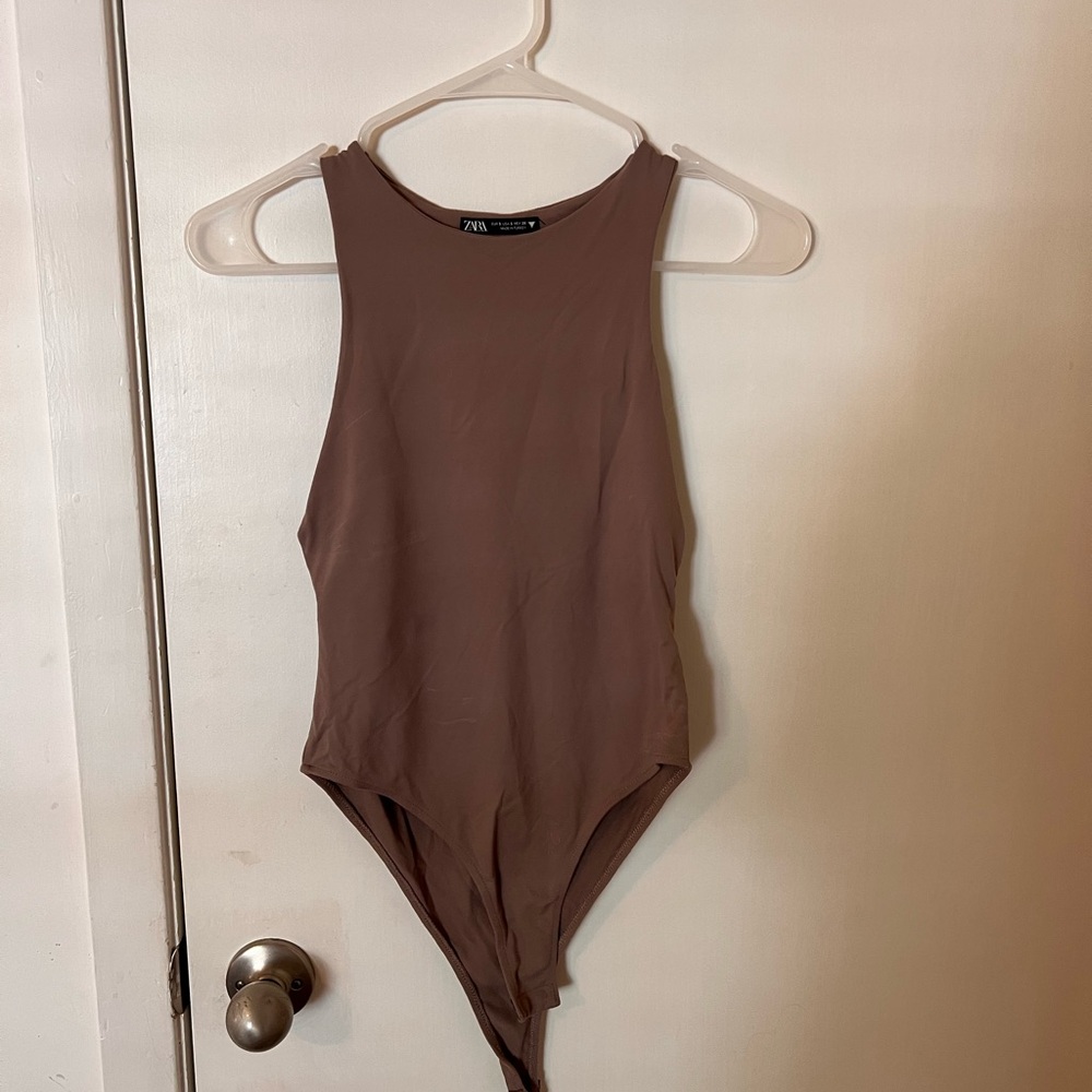 Brown Sleeveless Bodysuit